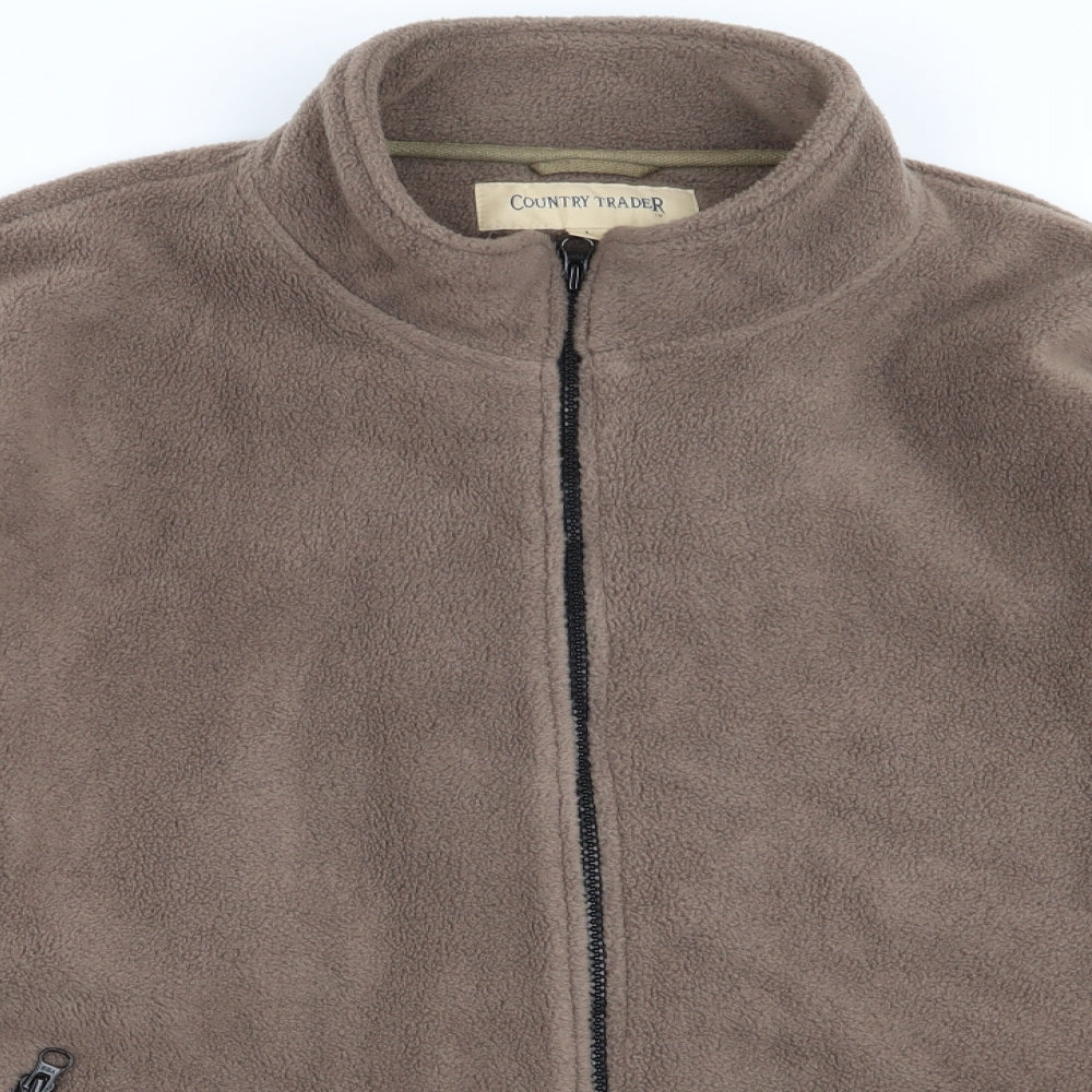 country trader Mens Brown   Full Zip Jumper Size L