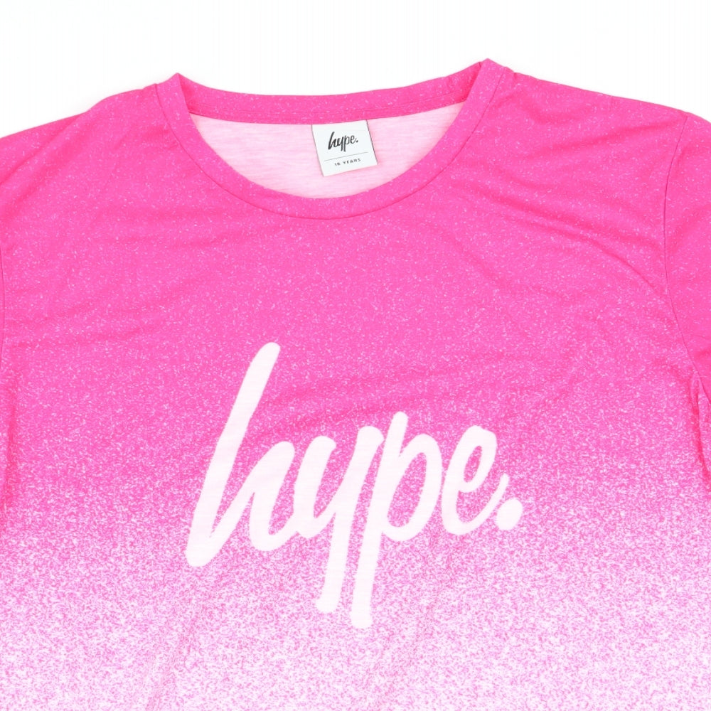 Hype Girls Multicoloured Geometric  Basic T-Shirt Size 16 Years