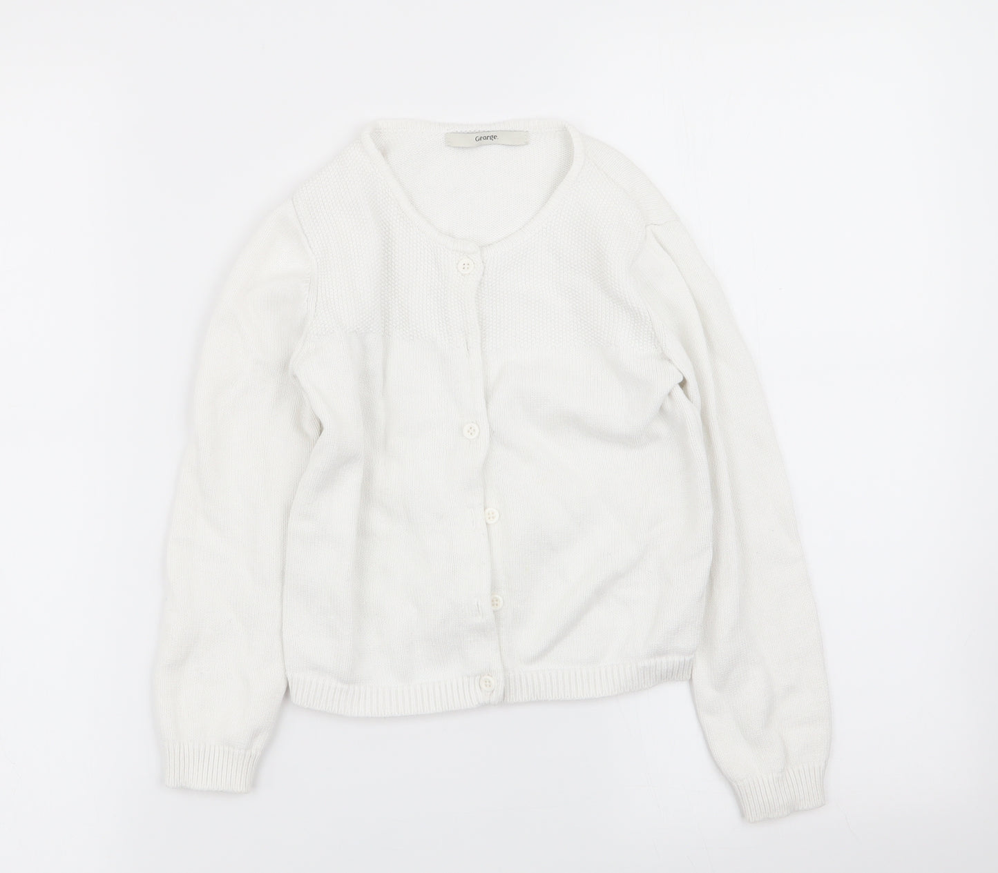 Asda George Girls White   Cardigan Jumper Size 5-6 Years