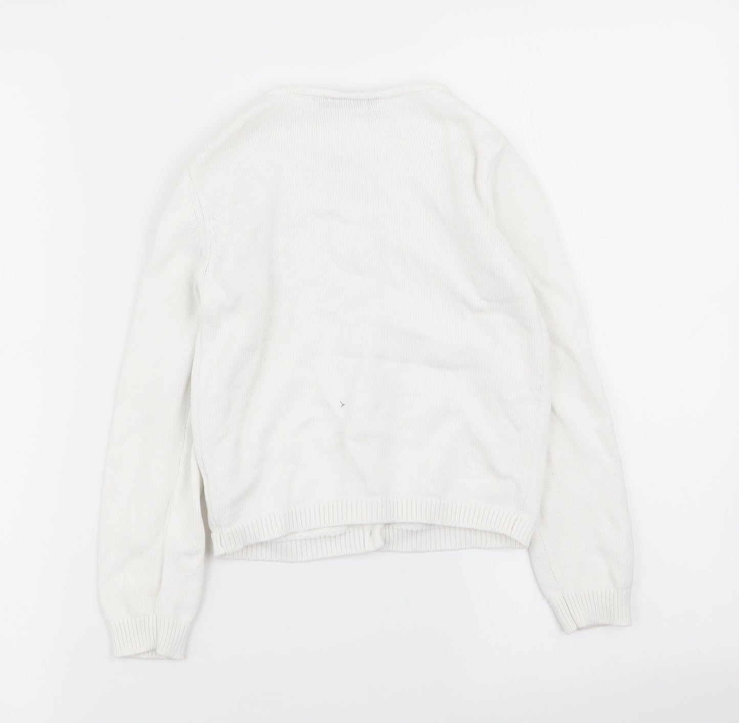 Asda George Girls White   Cardigan Jumper Size 5-6 Years