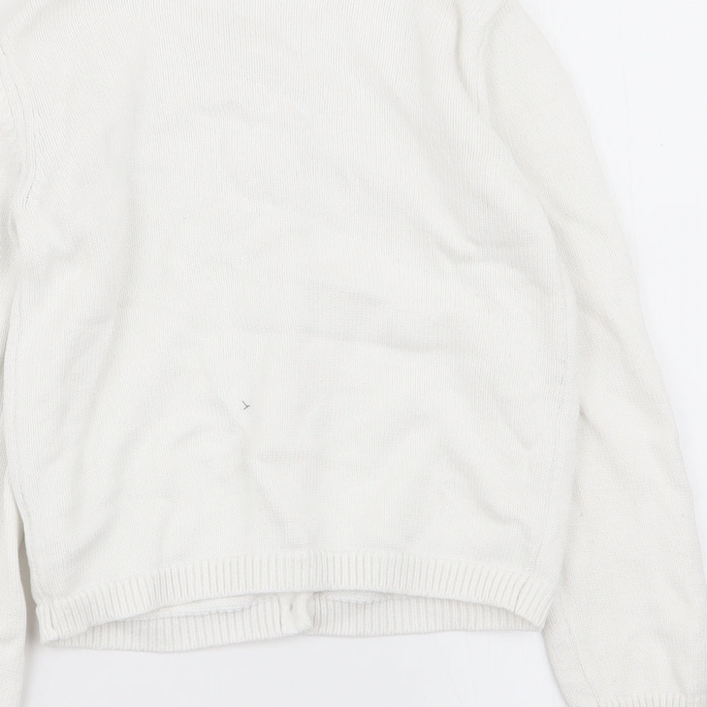 Asda George Girls White   Cardigan Jumper Size 5-6 Years