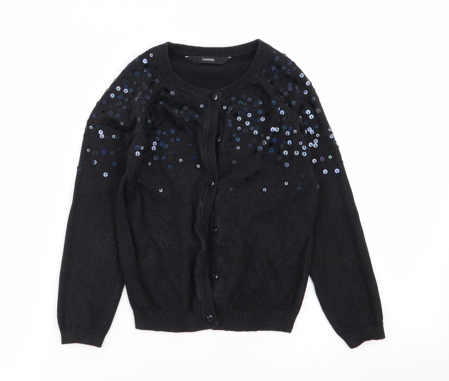 Asda George Girls Black   Cardigan Jumper Size 7-8 Years