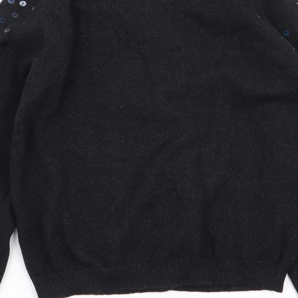 Asda George Girls Black   Cardigan Jumper Size 7-8 Years
