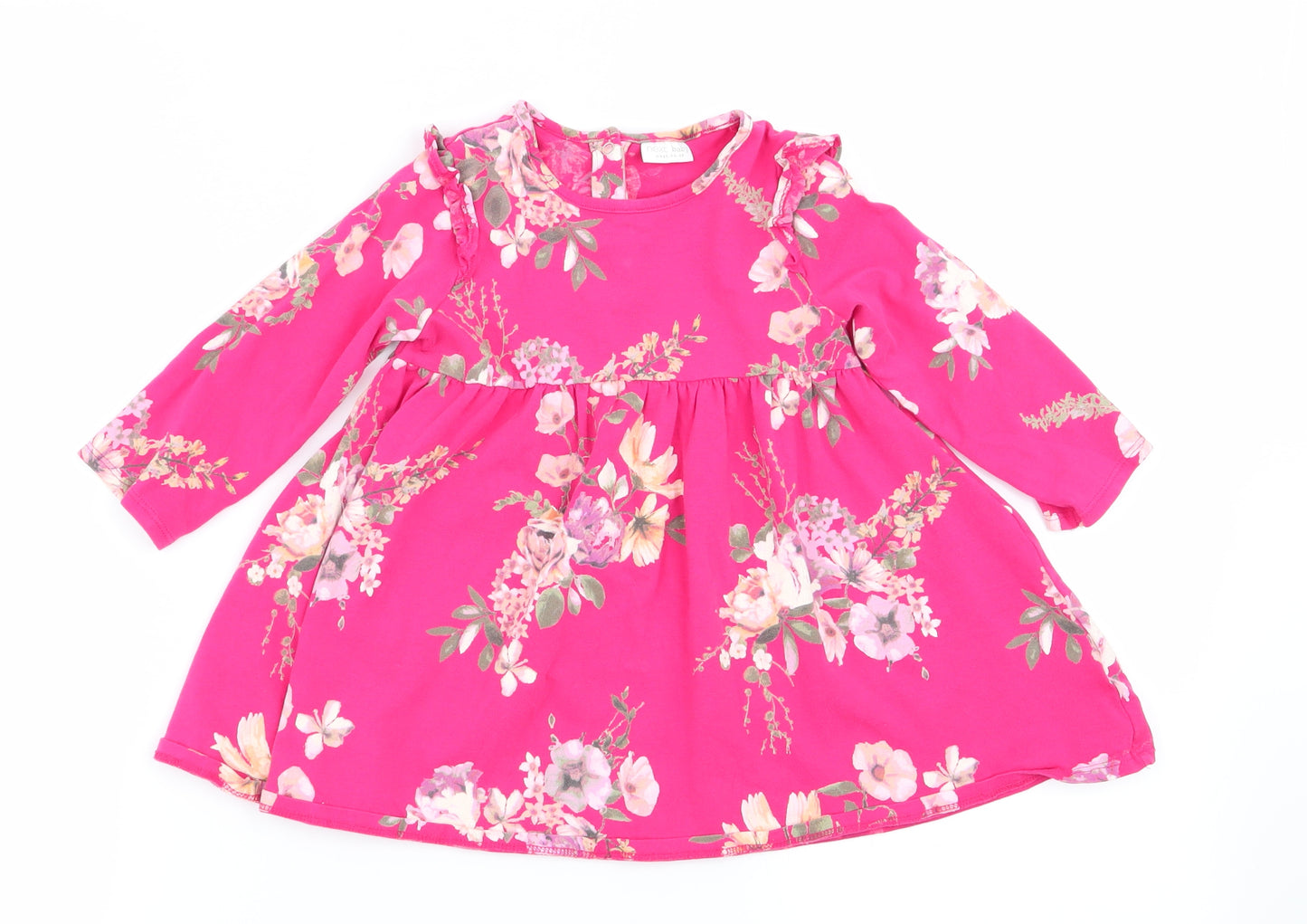 NEXT Girls Pink Floral  Fit & Flare  Size 9-12 Months