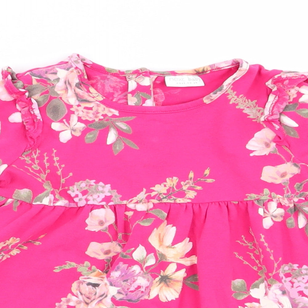NEXT Girls Pink Floral  Fit & Flare  Size 9-12 Months
