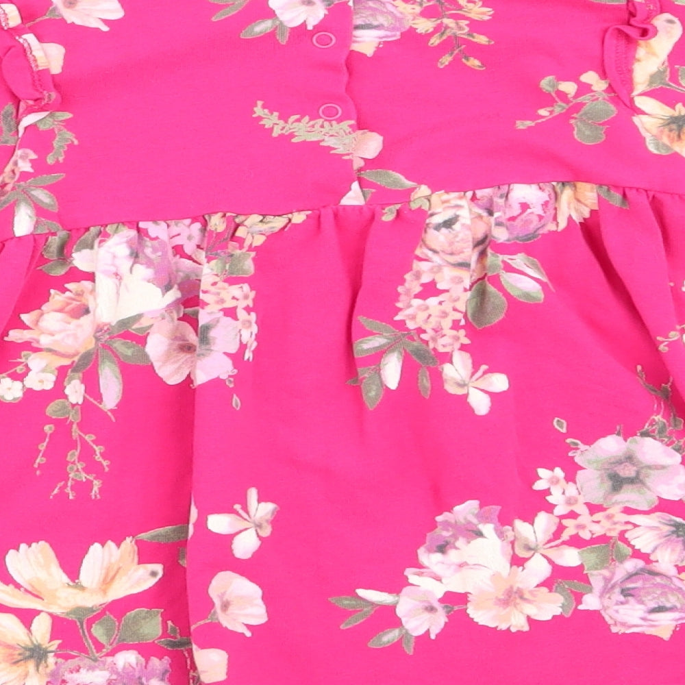 NEXT Girls Pink Floral  Fit & Flare  Size 9-12 Months