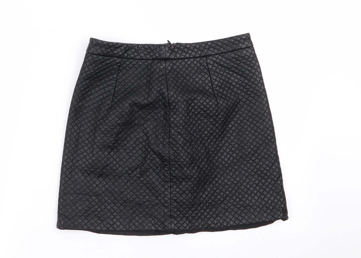 Topshop Womens Black Argyle/Diamond  Flare Skirt Size 8