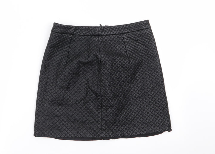 Topshop Womens Black Argyle/Diamond  Flare Skirt Size 8