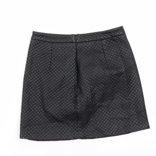 Topshop Womens Black Argyle/Diamond  Flare Skirt Size 8