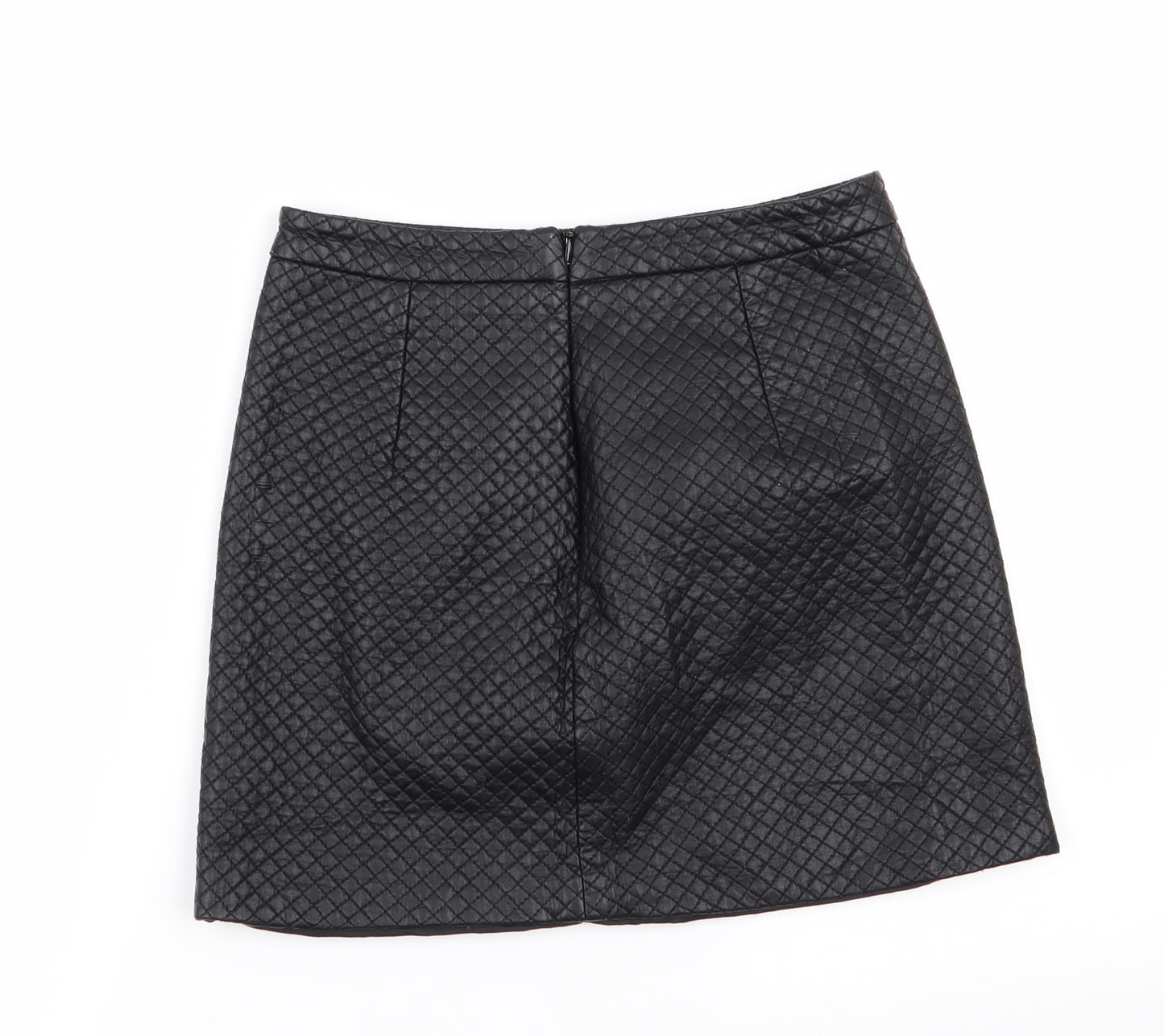 Topshop Womens Black Argyle/Diamond  Flare Skirt Size 8