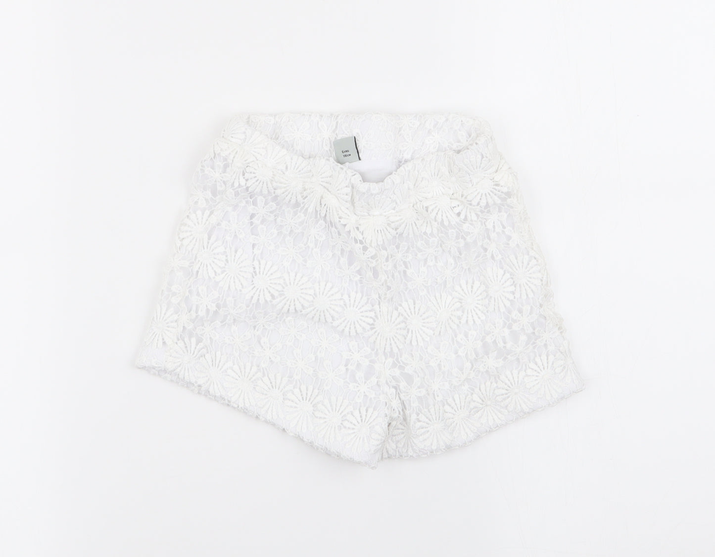 TU Girls White Floral  Hot Pants Shorts Size 6 Years