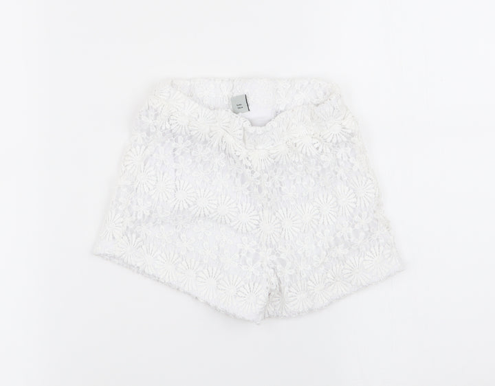 TU Girls White Floral  Hot Pants Shorts Size 6 Years