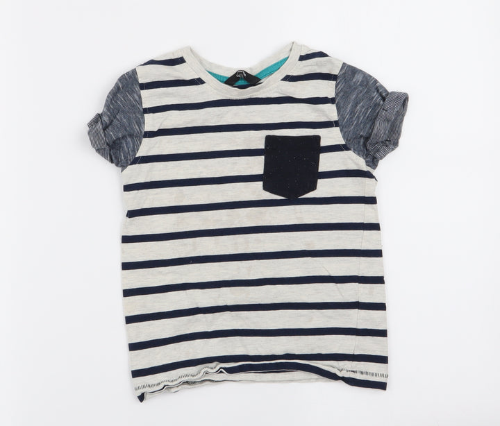 Asda George Boys Multicoloured Striped Basic T-Shirt Size 4-5 Years