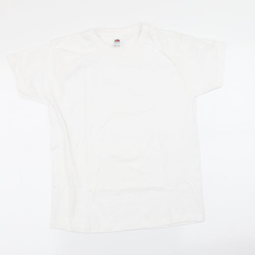 Fruit of the Loom Boys White   Basic T-Shirt Size 9-10 Years