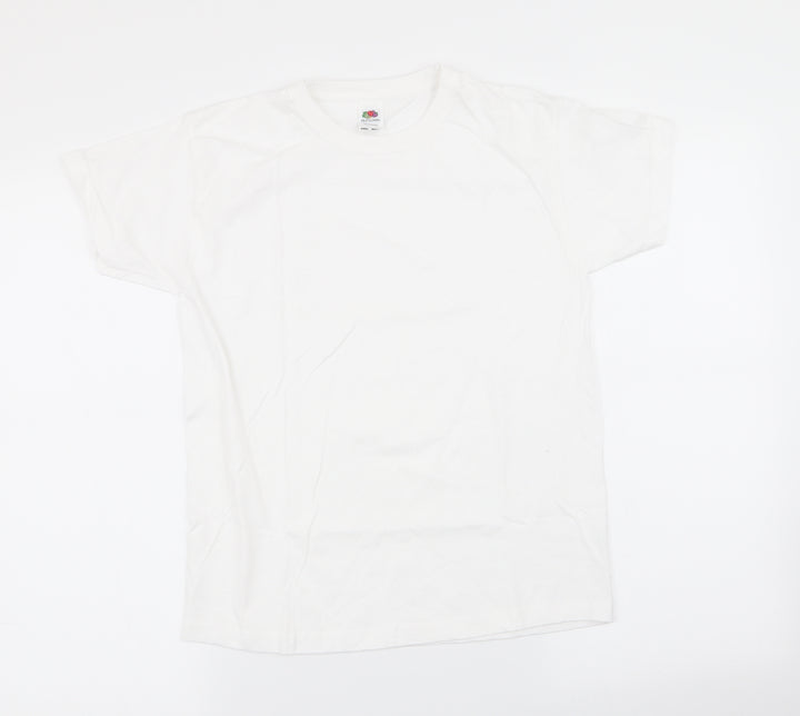 Fruit of the Loom Boys White Basic T-Shirt Size 9-10 Years