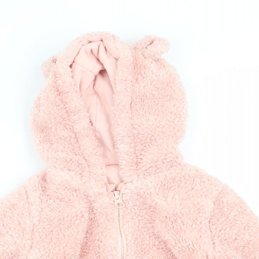Asda George Girls Pink   Jacket Coat Size 12-18 Months