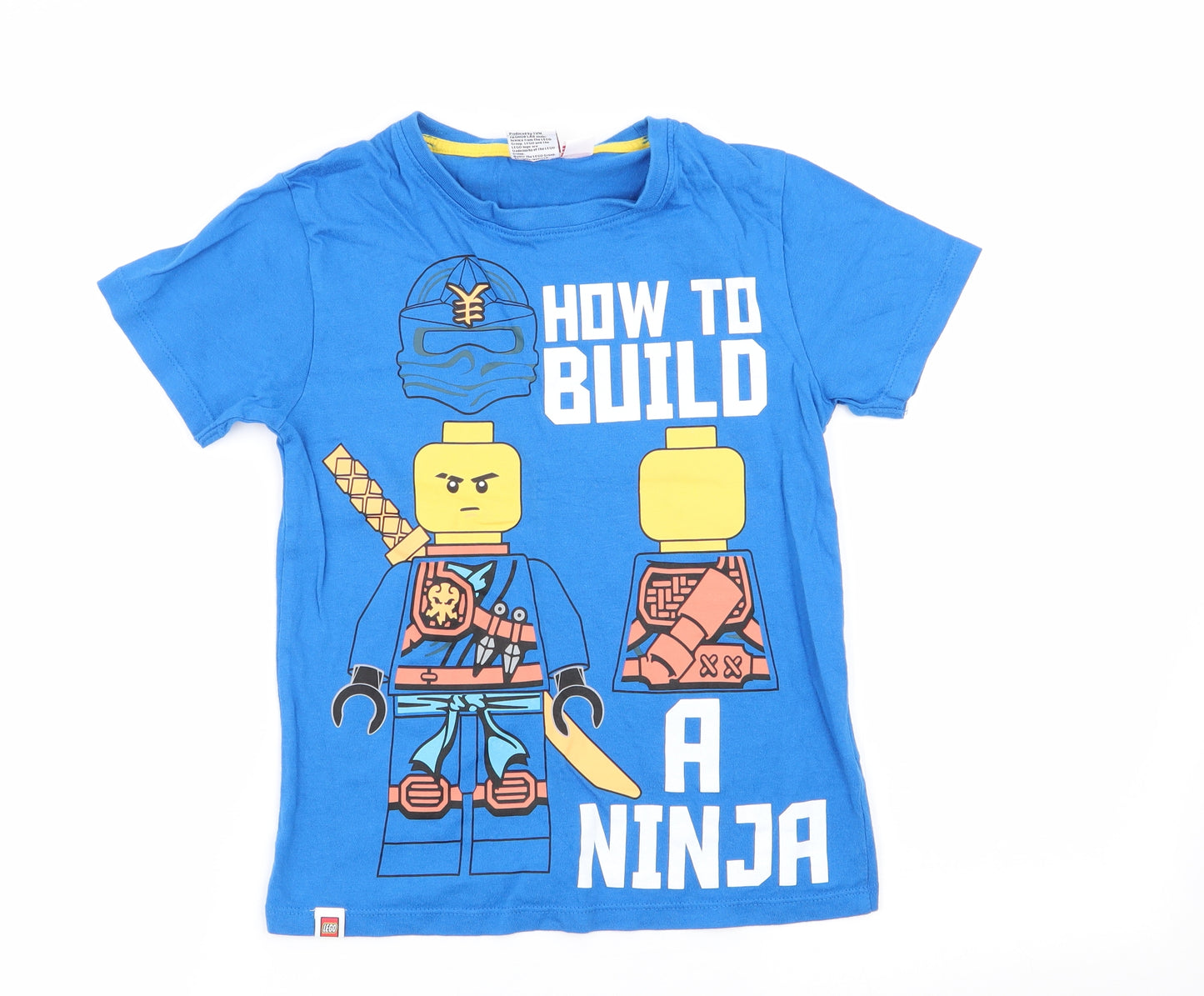 Primark Boys Blue Geometric  Basic T-Shirt Size 8-9 Years  - lego