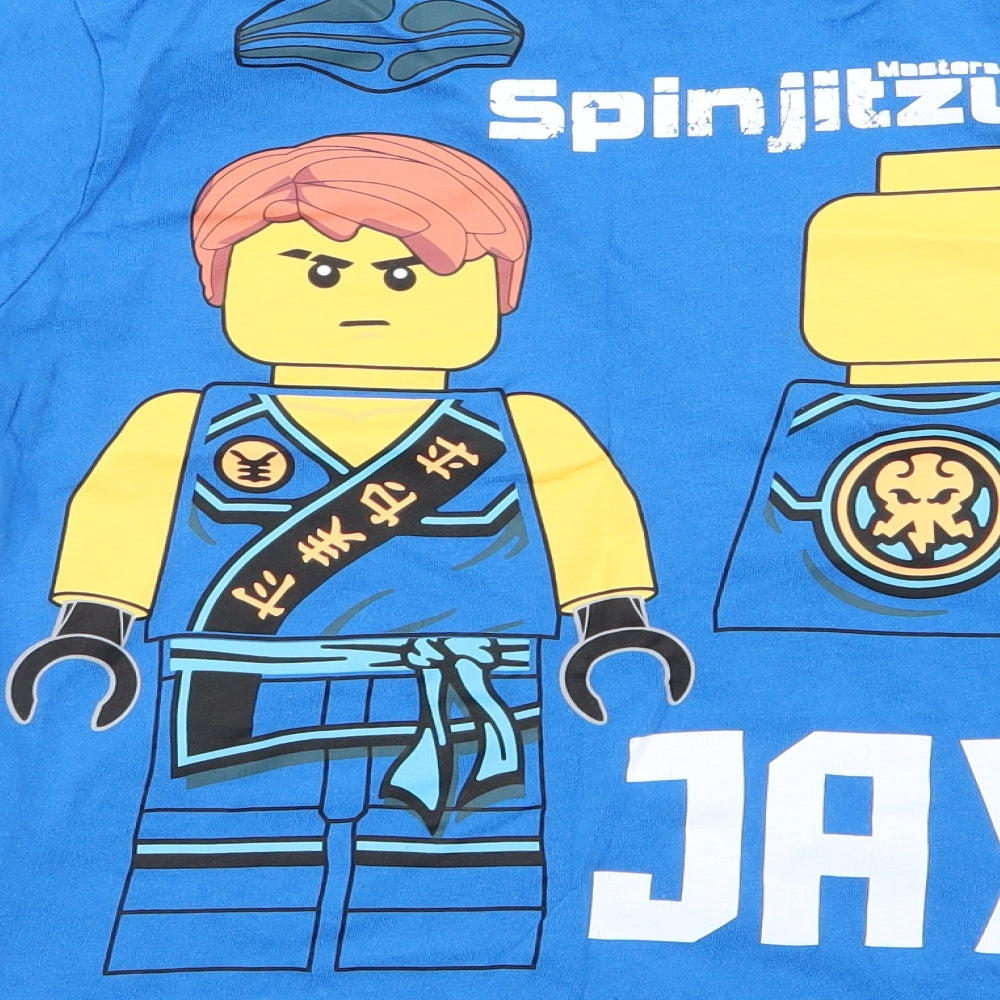 Primark Boys Blue Geometric  Basic T-Shirt Size 8-9 Years  - lego