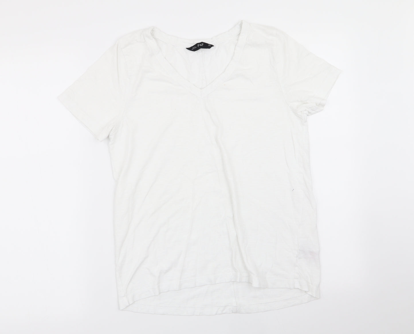 F&F Womens White   Basic T-Shirt Size 10