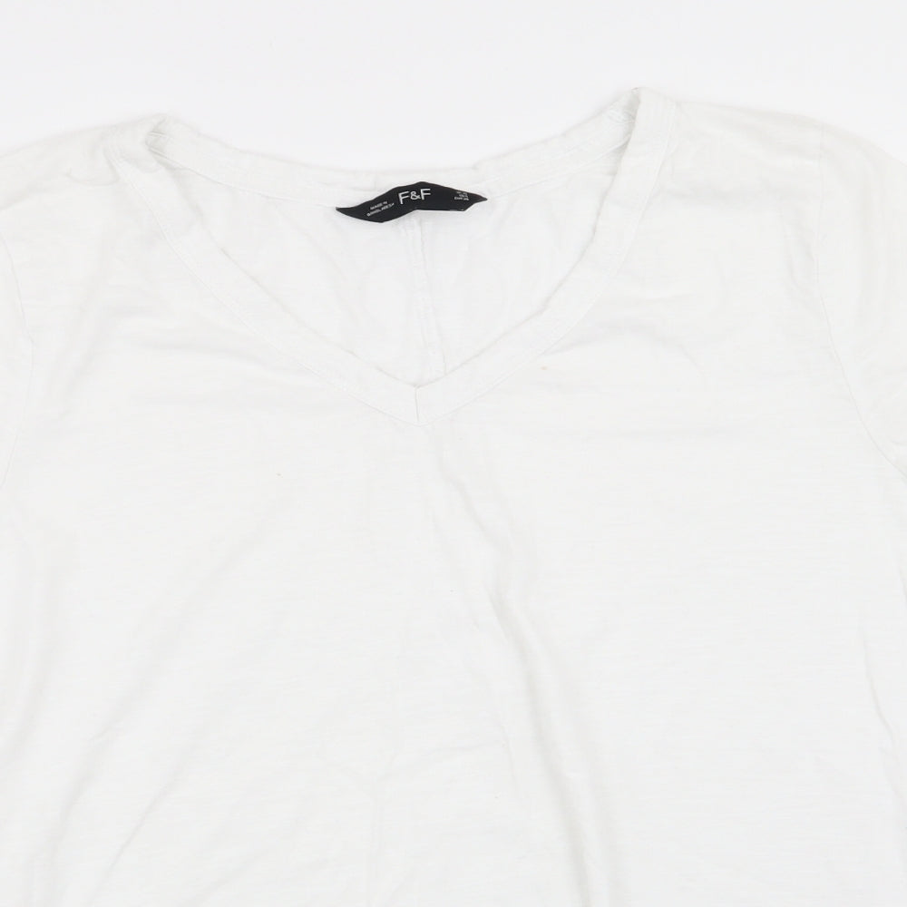 F&F Womens White   Basic T-Shirt Size 10