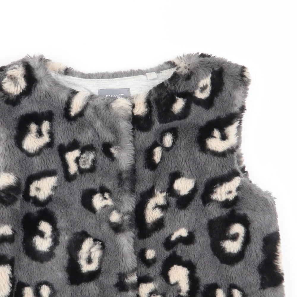 NEXT Girls Multicoloured Animal Print  Gilet Coat Size 4-5 Years