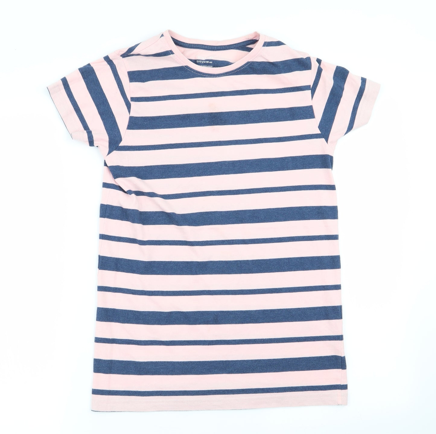 Primark Girls Multicoloured Striped  Basic T-Shirt Size 12-13 Years