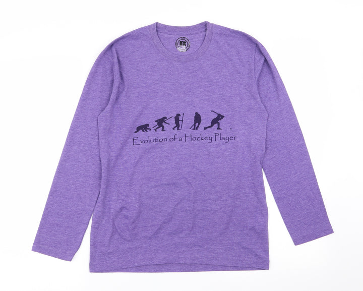 Russell Girls Purple   Basic T-Shirt Size 11-12 Years