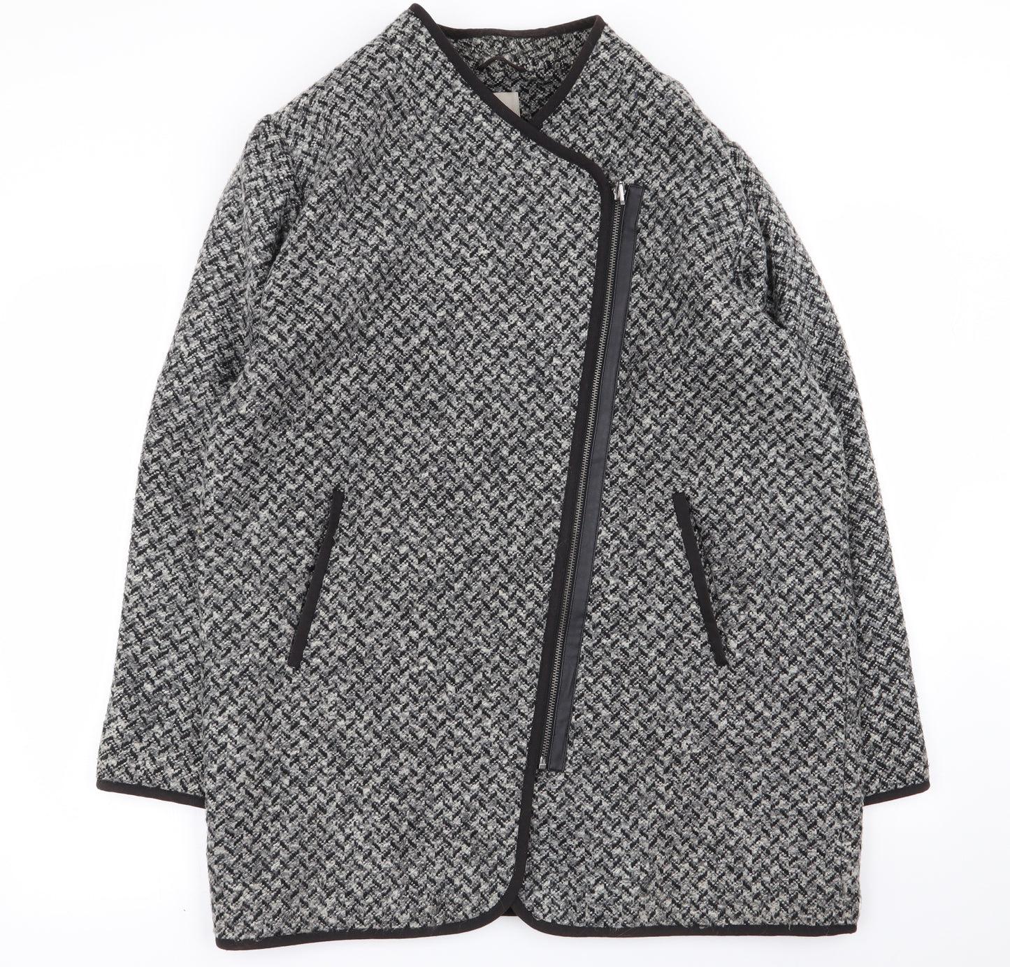 TU Womens Multicoloured Geometric  Overcoat Coat Size 16
