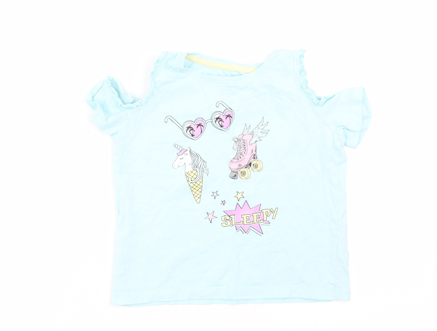 Matalan Girls Blue Solid  Top Pyjama Top Size 6 Years