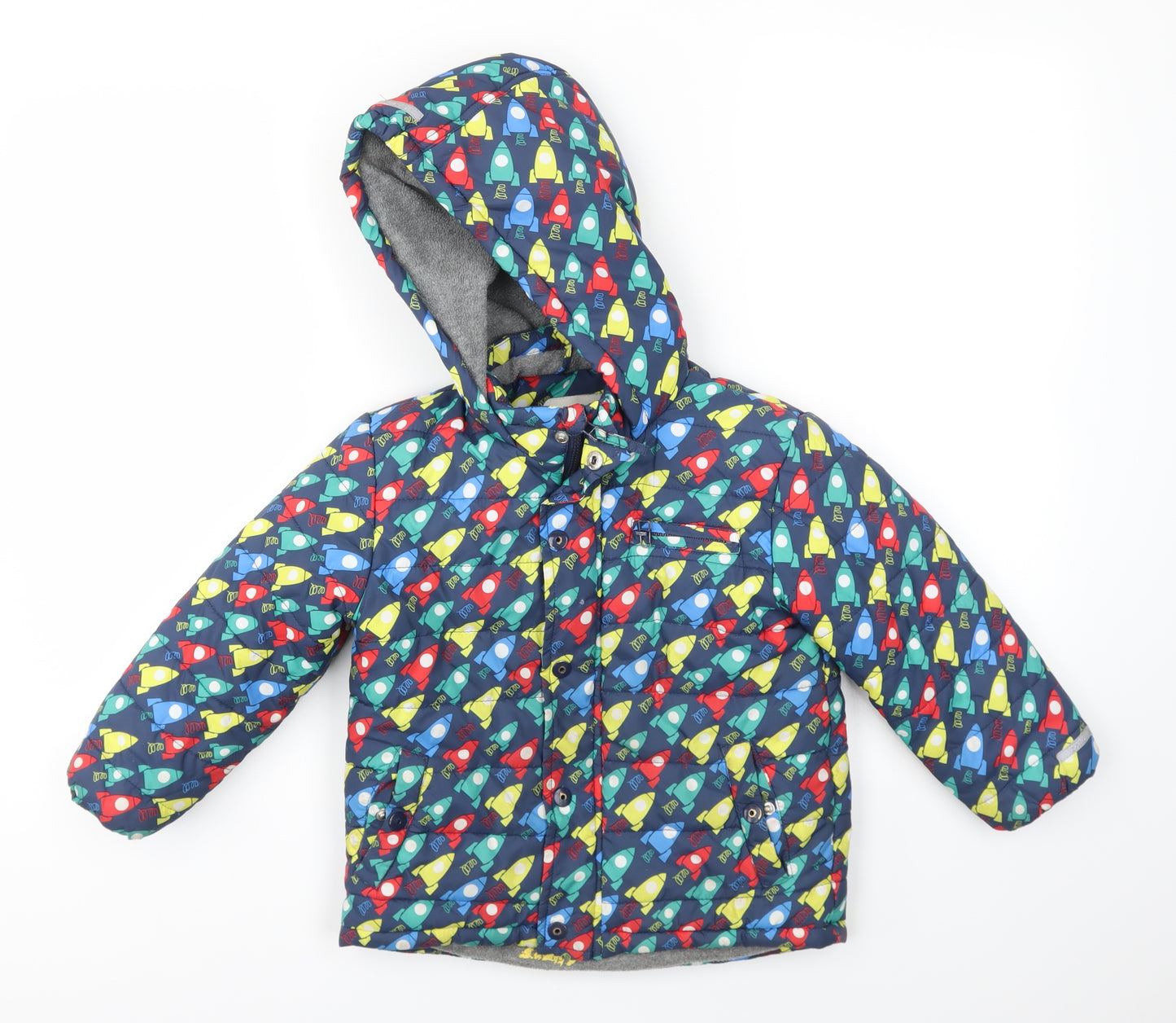 endo Boys Multicoloured Geometric  Basic Coat Coat Size 3-4 Years