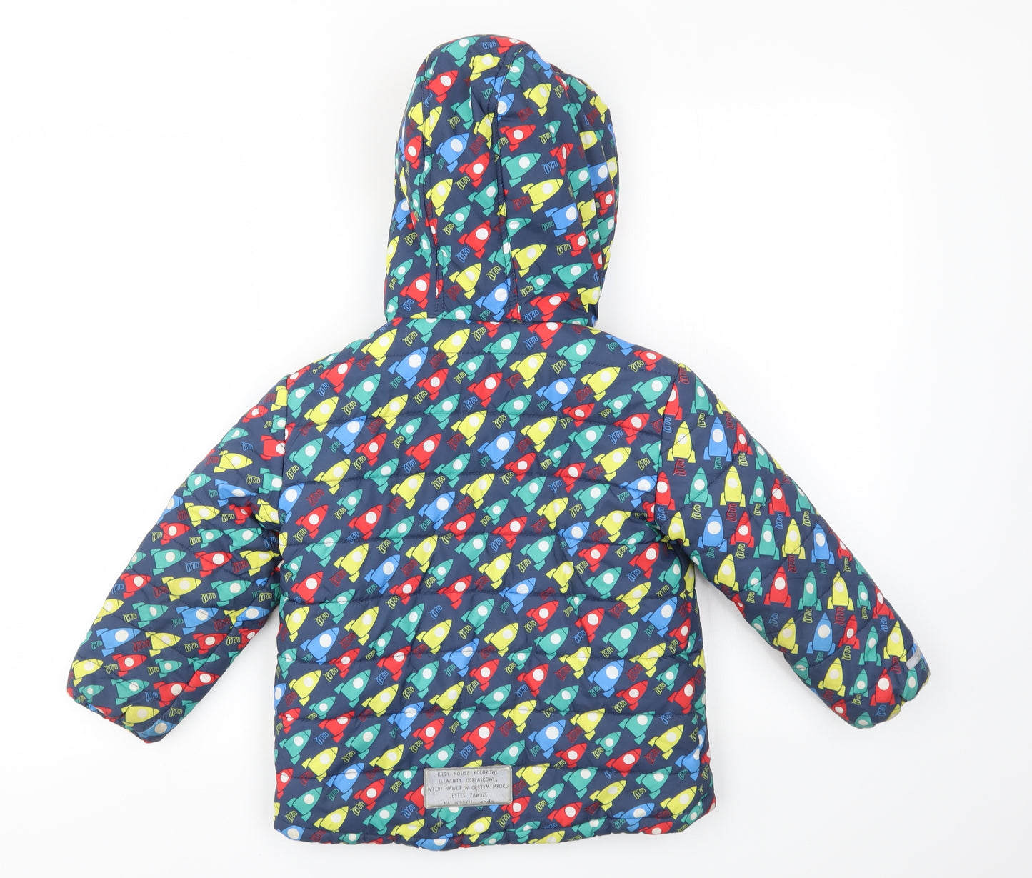 endo Boys Multicoloured Geometric  Basic Coat Coat Size 3-4 Years