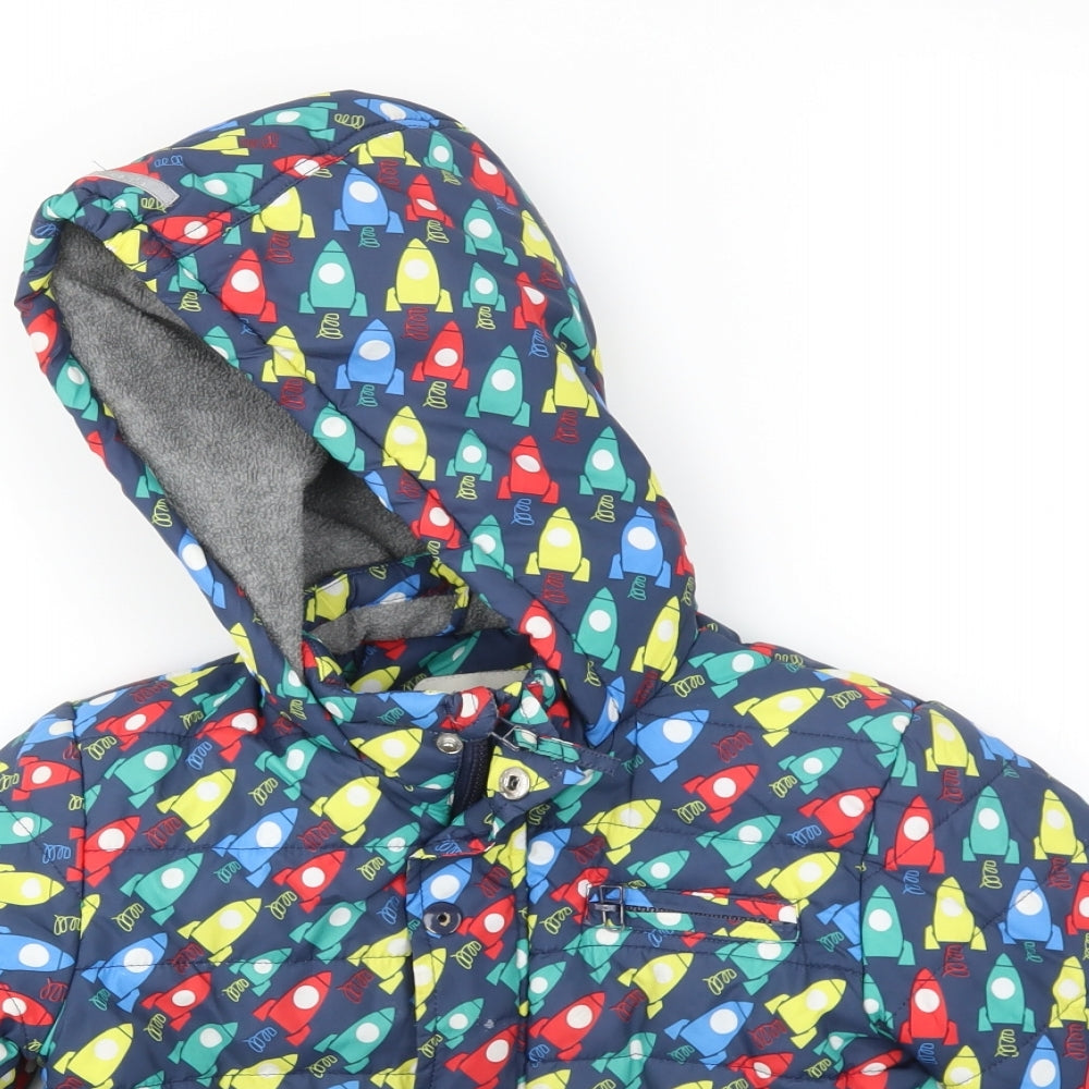 endo Boys Multicoloured Geometric  Basic Coat Coat Size 3-4 Years