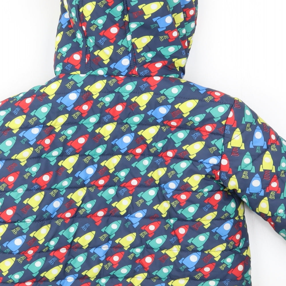 endo Boys Multicoloured Geometric  Basic Coat Coat Size 3-4 Years