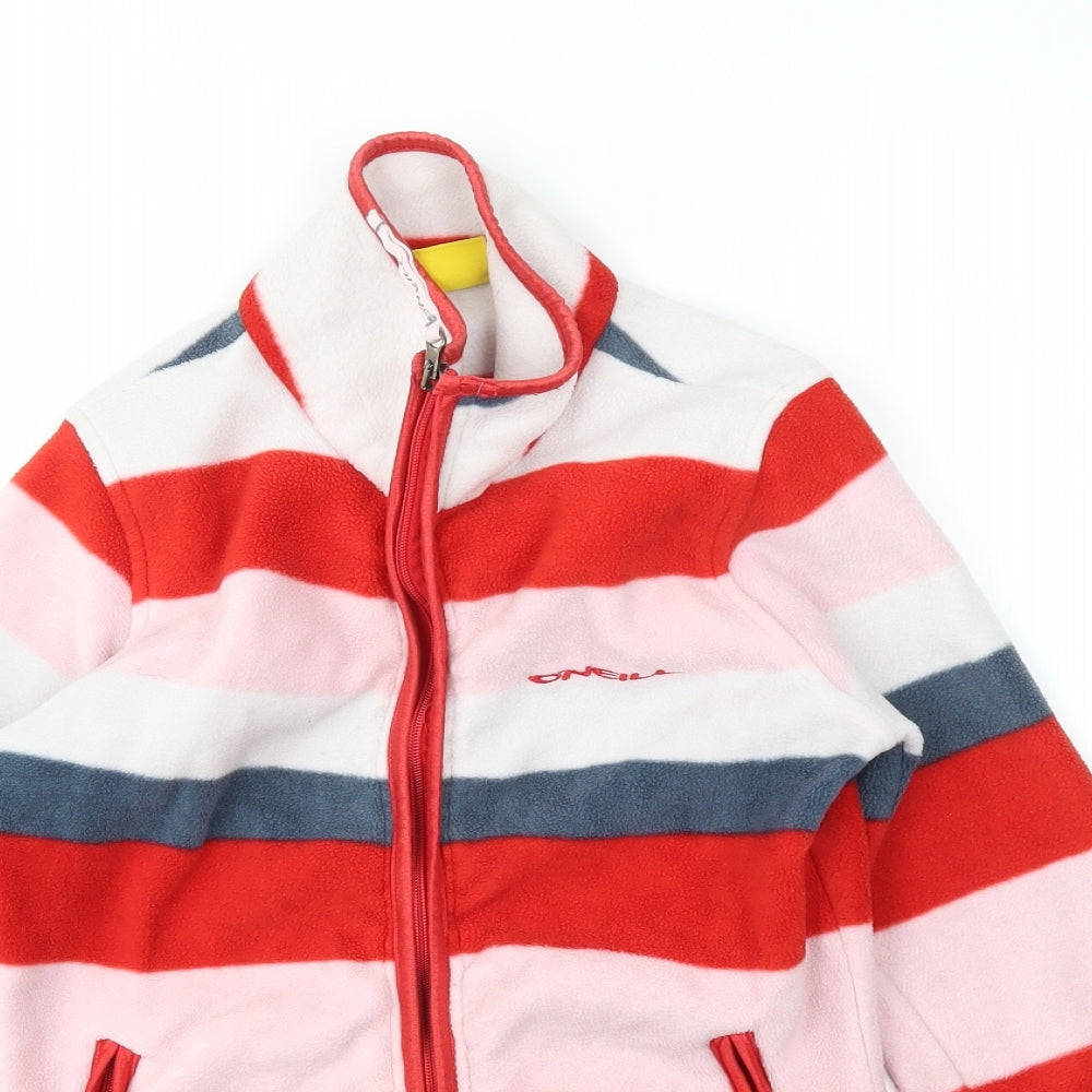 ONEILL Girls Multicoloured Striped  Full Zip Jumper Size L