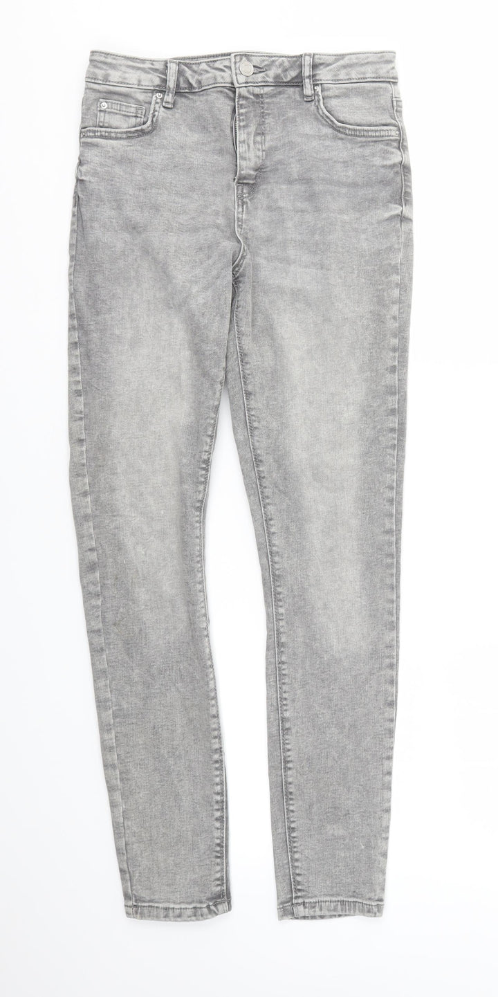 DENIM&CO Womens Grey Skinny Jeans Size 12 L28 in