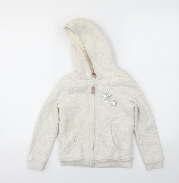 Nutmeg Girls Ivory   Full Zip Jumper Size 7-8 Years