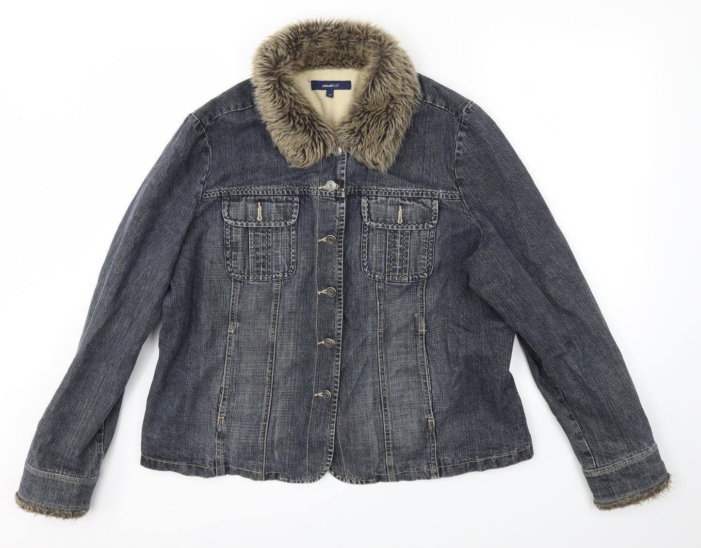 Casual Club Womens Blue   Jacket Coat Size 20