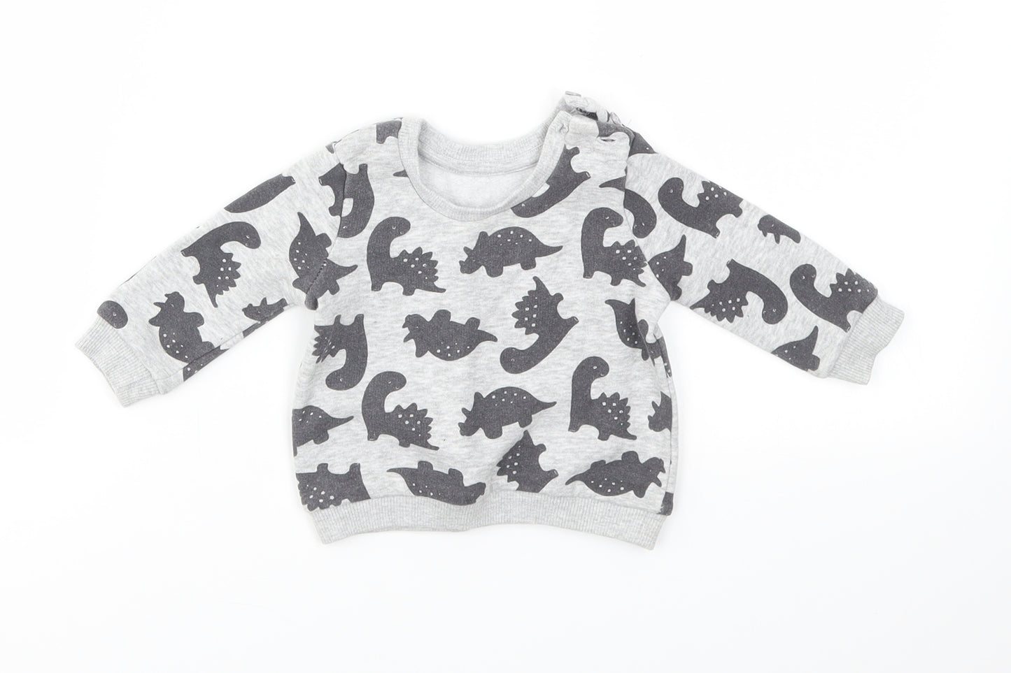 Matalan Boys Grey Animal Print  Pullover Jumper Size 0-3 Months