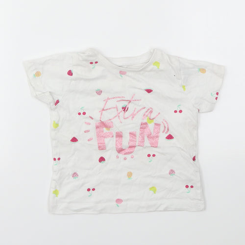 Primark Girls Multicoloured Geometric  Basic T-Shirt Size 12-18 Months