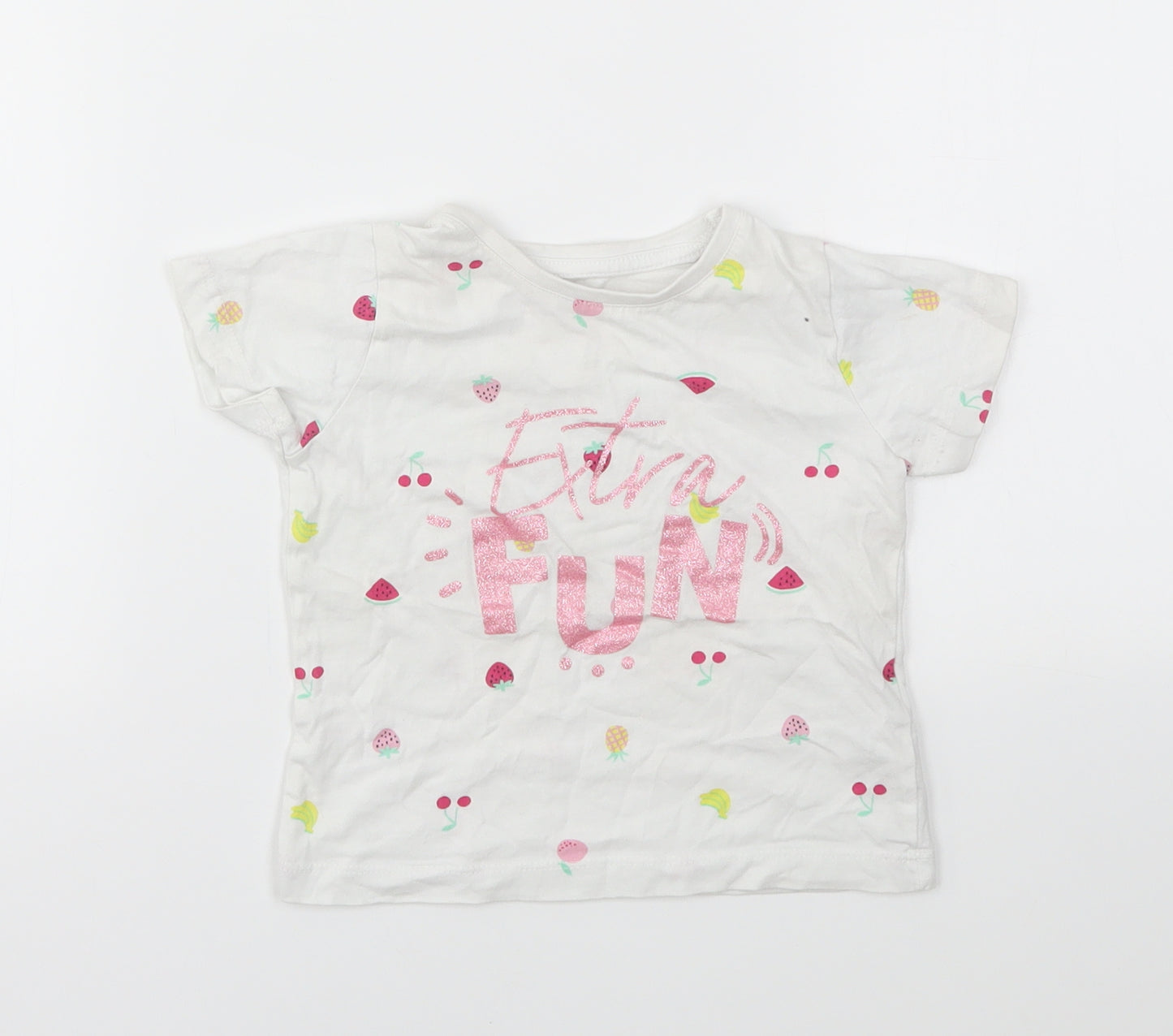 Primark Girls Multicoloured Geometric  Basic T-Shirt Size 12-18 Months