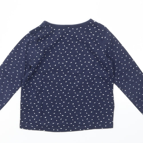INDEXTENSO Girls Blue Spotted  Basic T-Shirt Size 4 Years