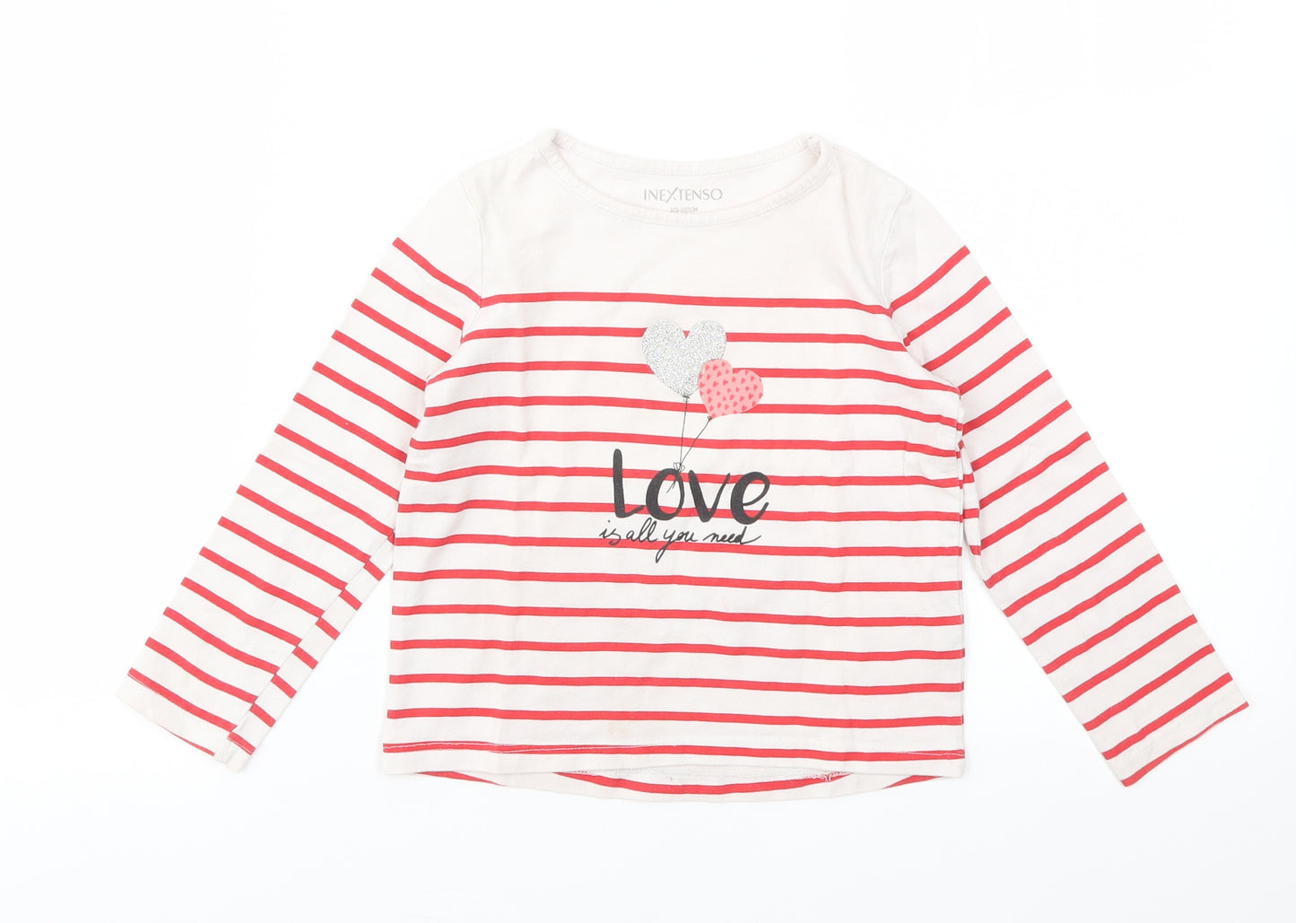 INEXTENSO Girls Multicoloured Striped  Basic T-Shirt Size 4 Years