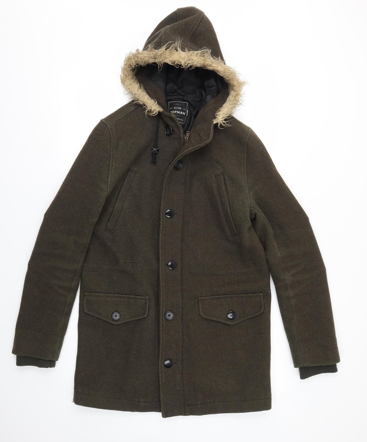 Topman Mens Green   Jacket Coat Size S