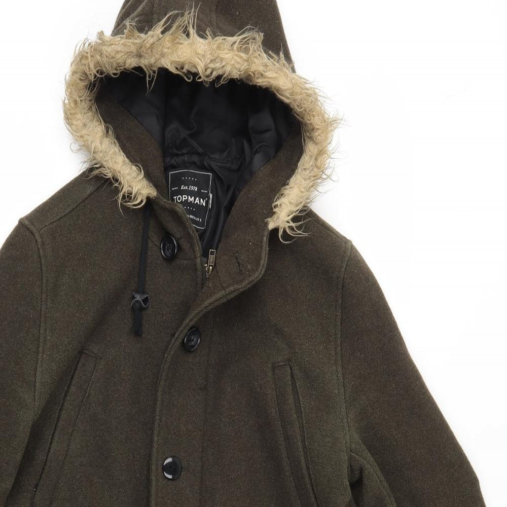 Topman Mens Green   Jacket Coat Size S