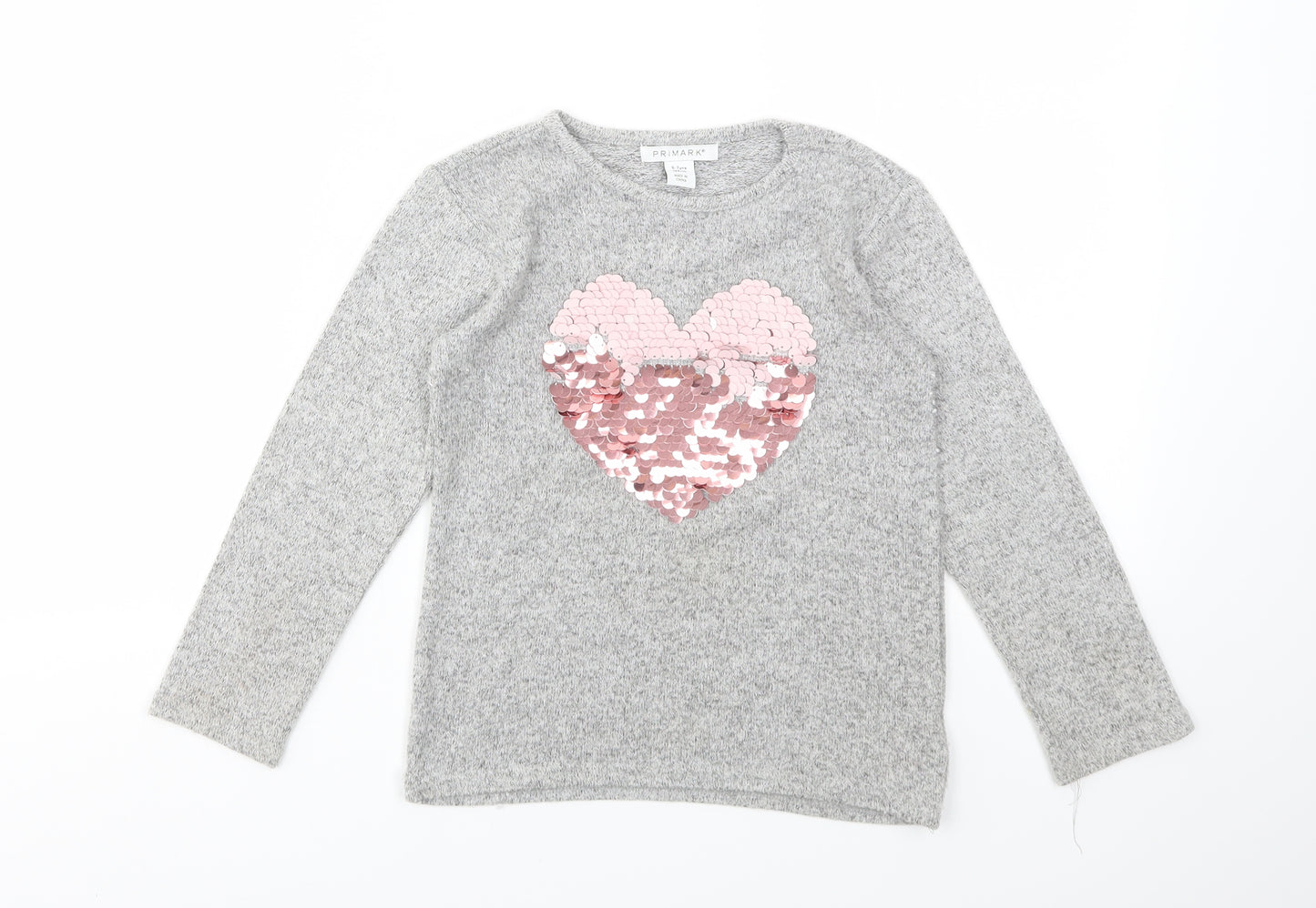 Primark Girls Grey   Basic T-Shirt Size 6-7 Years