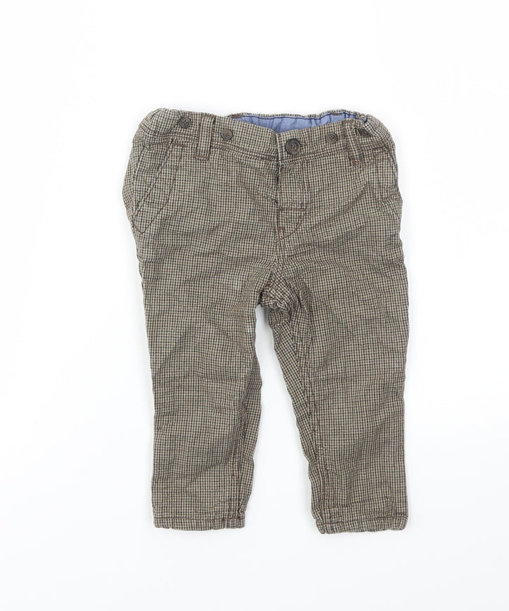 H&M Boys Brown Check Capri Jeans Size 6-9 Months