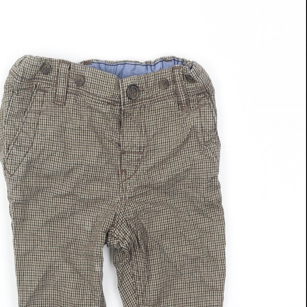 H&M Boys Brown Check  Capri Jeans Size 6-9 Months