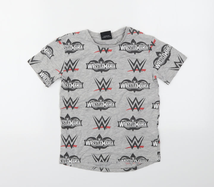 NEXT Boys Grey Geometric Basic T-Shirt Size 6 Years
