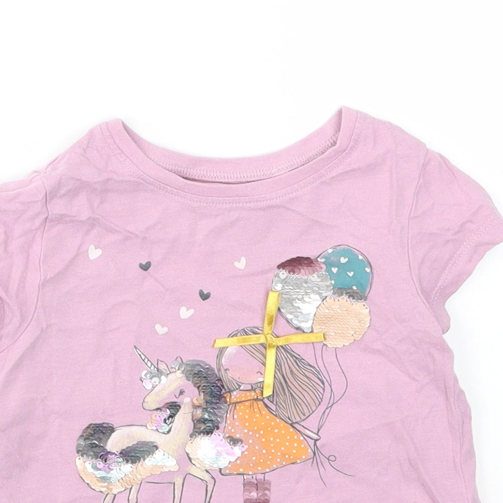 NEXT Girls Purple   Basic T-Shirt Size 12-18 Months
