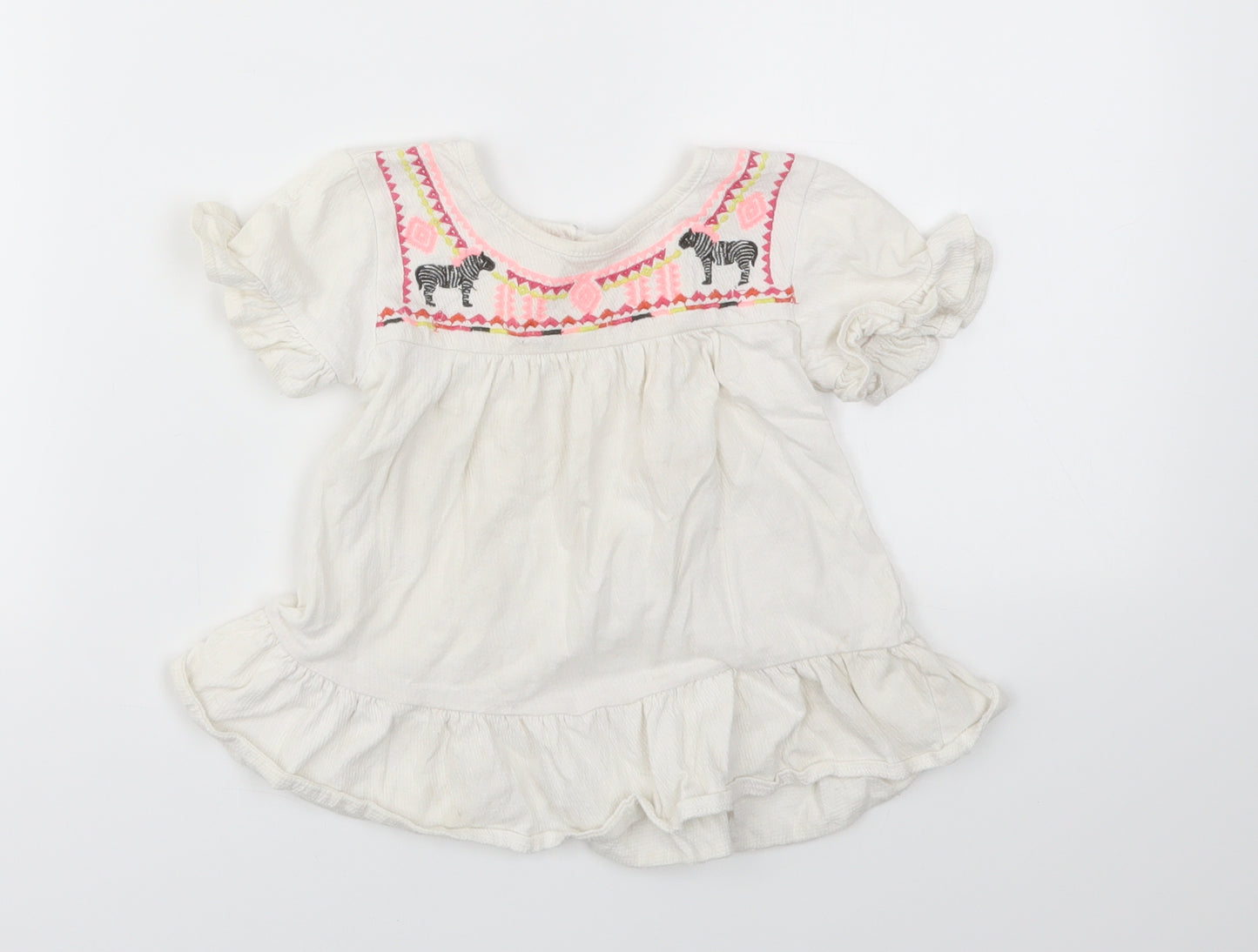 Matalan Girls White   Basic T-Shirt Size 12-18 Months